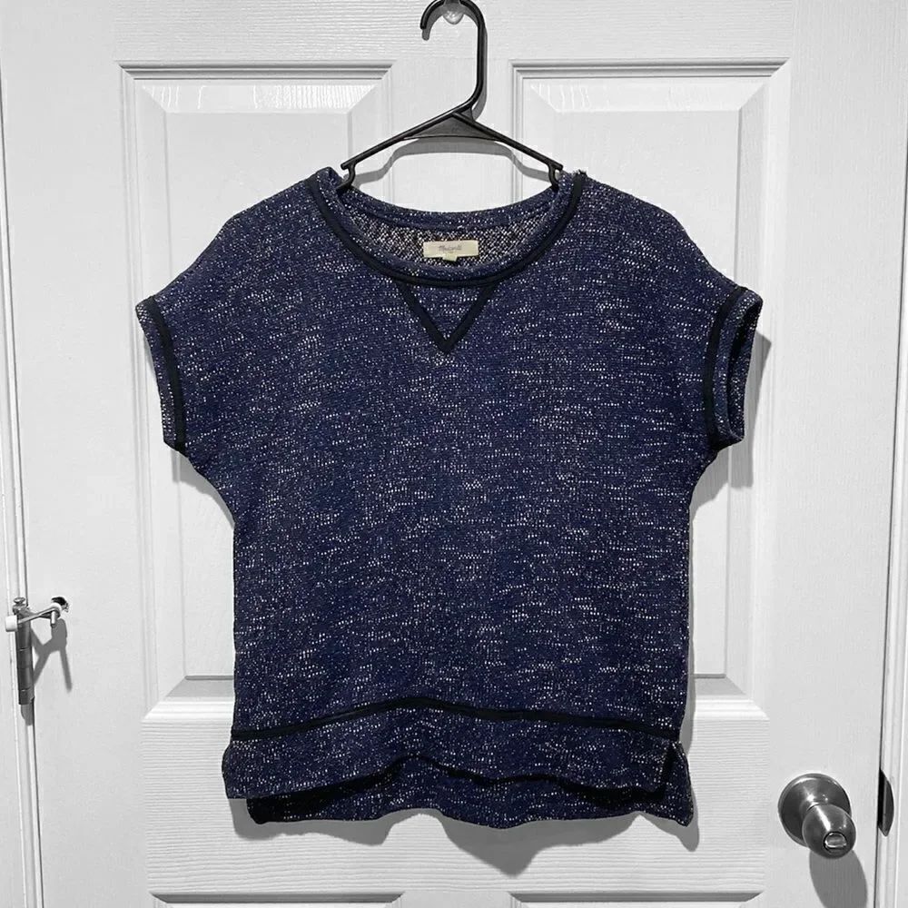 Madewell Nightsky Navy Short Sleeve Sweater